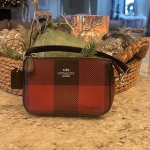 Plaid coach wristlet
